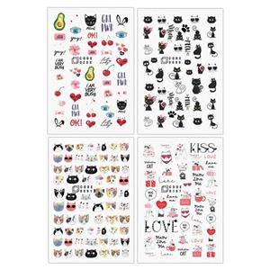 برچسب لنز ناخن مدل گربه مجموعه 4 عددی