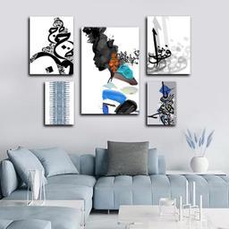 تابلو شاسی بکلیت طرح نقاشی و هنر مدرن مدل SH-1697 مجموعه 5 عددی