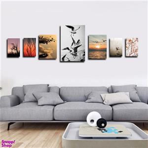 تابلو شاسی بکلیت طرح مدرن طبیعت و منظره دریا مدل SH-1676 مجموعه 7 عددی