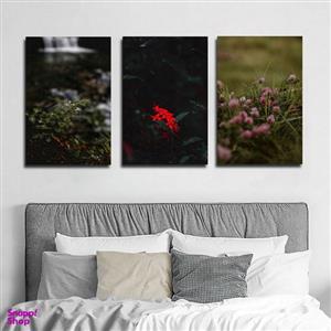 تابلو شاسی بکلیت طرح مدرن طبیعت و گل مدل SH-1629 مجموعه 3 عددی
