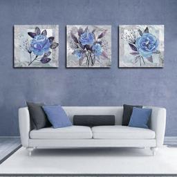 تابلو شاسی بکلیت طرح نقاشی مدرن طبیعت و گل مدل SH-1620 مجموعه 3 عددی