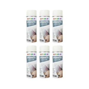 اسپری رنگ گرانیت سفید دوپلی کالر مدل Granite look حجم 400 میلی لیتر مجموعه 6 عددی