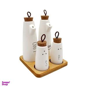 ست آبلیمو خوری و نمک پاش ام وی اچ گلس اند پلاستیکس مدل نورا مجموعه 4 عددی