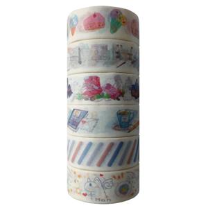 چسب نواری مدل واشی کد 101W عرض 1.5 سانتی متر مجموعه 6 عددی