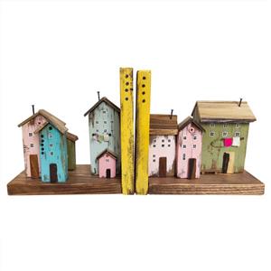 نگهدارنده کتاب مدل چوبی سری دهکده کد 4432 مجموعه 2 عددی -