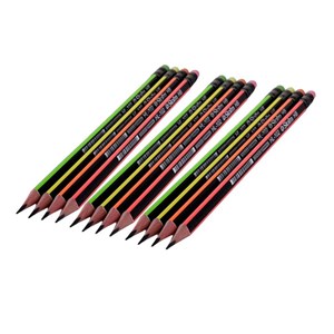 مداد مشکی استورم مدل پاک کن دار HL-102 HB بسته 12 عددی