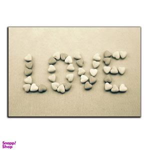 تابلو شاسی بکلیت طرح ساحل شنی و عشق LOVE مدل SH-S5204