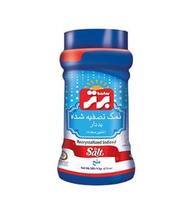 نمک تصفیه شده یددار برتر مقدار 500 گرم Bartar Recrystallized Iodized Salt gr 