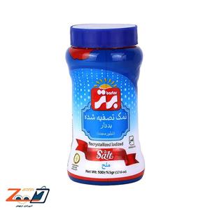 نمک تصفیه شده یددار برتر مقدار 500 گرم Bartar Recrystallized Iodized Salt gr 