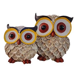 مجسمه مدل جغد شاخدار کد 1250 مجموعه 2 عددی