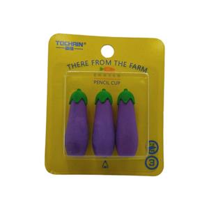 پاک کن مدل سرمدادی طرح بادمجان مجموعه 3 عددی