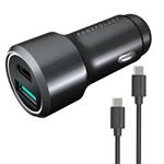 Powerology PQCPDCCBK 43 w Car Charger with USB-C Cable