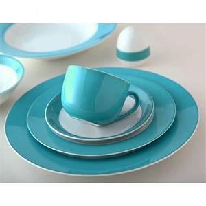 سرویس چینی 28 پارچه غذاخوری چینی زرین ایران مدل ایتالیا اف ایندیگو درجه عالی Zarin Iran Porcelain Inds Italia F Indiego 28 Pieces Dinnerware Set Top Grade