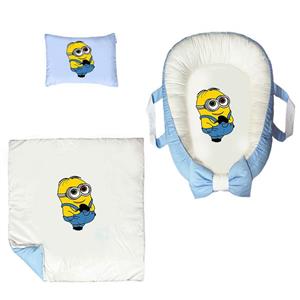 سرویس خواب سه تکه نوزاد ناریکو مدل گارد محافظ دار طرح کارتون مینیون ها کد 0652