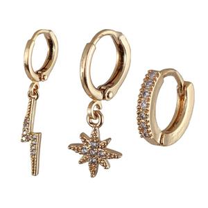 گوشواره زنانه وای اس ایکس مدل ستاره کد J633 بسته 3 عددی