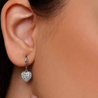 گوشواره ژوپینگ آویزدار قلبی کد 608966
