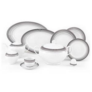 سرویس غذاخوری 102 پارچه چینی زرین ایران سری ایتالیا اف مدل Silverliner درجه عالی Zarin Iran Italia F Silverliner 102 Pieces Dinnerware Set Top Grade