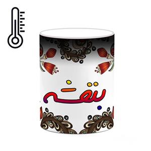 ماگ حرارتی کاکتی مدل اسم بنفشه طرح سنتی گل و بته کد mgh44192 