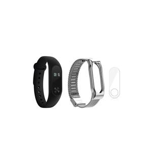 مچ بند هوشمند شیائومی مدل Mi Band 2 به همراه فلزی Metal گلس کد 02 