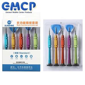 پیچ گوشتی سانشاین مدل SS-5103D مجموعه 5 عددی به همراه دو عدد قاب بازکن