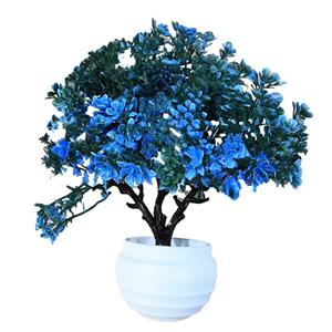 گلدان به همراه گل مصنوعی مدل درختچه زندگی مینیاتوری 02