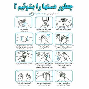 تابلو ایمنی ایمن ساین طرح روش شستشوی دست کد 1328
