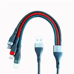 کابل تبدیل USB به microUSB/لایتنینگ/USB-C نواکس مدلL117 طول 1.2 متر