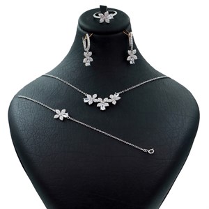 سرویس نقره زنانه جی تی ای مدل فلاور -