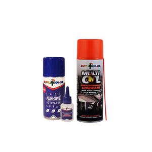 اسپری روان کننده و چسب 123 دوپلی کالر مدل oil  حجم 400 میلی لیتر مجموعه 2 عددی
