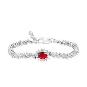 دستبند نقره زنانه مدل یاقوت BI R6 -