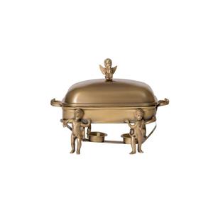 سوفله خوری مستطیل کوچک مدل فرشته برنجی کد 98504-B
