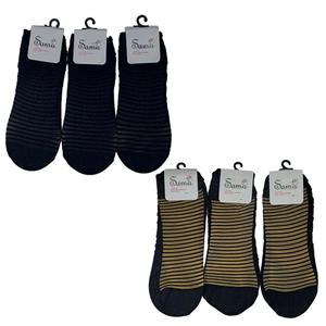 جوراب زنانه سما  مدل قایقی راه راه کد 1739 بسته 6 عددی