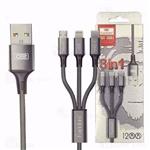 کابل شارژ سه سر ارلدام Earldom EC-iMC17 3-in-1 Charge Cable توان 2.4 آمپر