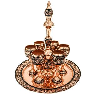 سرویس 8 پارچه تنگ و جام مسی مدل الماس تراش طرح شاهپسند کد HQ373616half
