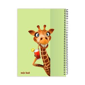 دفتر مشق 100 برگ پدیده نقش مدل روکشدار طرح happy giraffe کد 01 