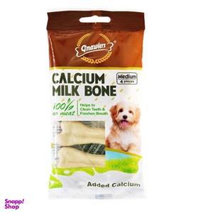 تشویقی سگ گناولز مدل CALIUM MILK BONE4 وزن 90 گرم بسته 4 عددی