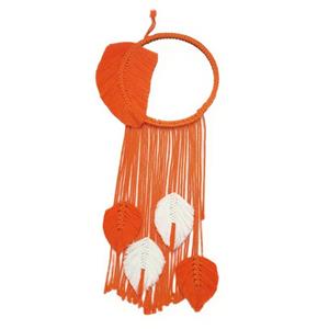 دیوارکوب بافتنی مدل مکرومه آینه دار طرح برگ