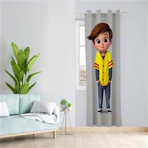 پرده مدل اتاق کودک مخمل پانچی طرح کارتون بچه رئیس کد 4754 سایز 140x280 سانتی متر