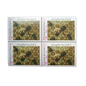 تمبر یادگاری مدل حفظ زنبور عسل کد IR4053 مجموعه 4 عددی