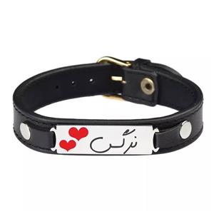 دستبند زنانه گیلواره زراوشان مدل چرم طبیعی اسم نرگس کد CLK 161