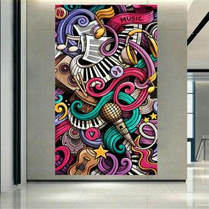 پوستر پارچه ای طرح موزیک مدل music art کد AR19780
