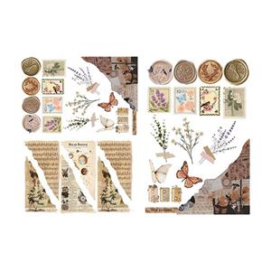 برچسب مدل برش نخورده طرح اسکرپ بوک مهر و تمبر vintage مجموعه 2 عددی -