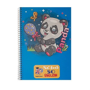 دفتر زبان 50 برگ سیبو مدل فانتزی طرح پاندا کد s2-40