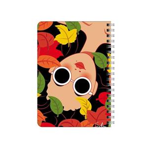 دفترچه یادداشت بامبیلیپ مدل چوبی طرح دختر پاییز و عینک آفتابی کد 2105147 