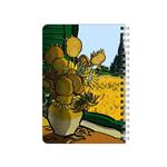 دفترچه یادداشت بامبیلیپ مدل چوبی طرح گل های آفتاب گردان ونگوگ کد 1989993