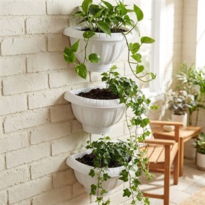 گلدان دیواری مدل پلاستیکی کد27cm بسته 3 عددی