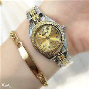 ساعت مچی گلد نگین دار زنانه (طرح rolex)