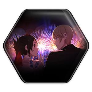 پیکسل خندالو طرح میوکی و کاکویا انیمه کاگویا ساما مدل شش ضلعی کد 16016