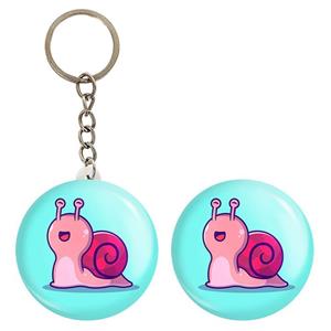 پیکسل خندالو مدل حیوانات بامزه حلزون کد 25396 به همراه جاکلیدی