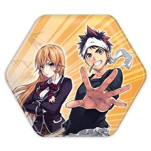 پیکسل خندالو طرح سوما و ارینا انیمه جنگ غذاها Food Wars مدل شش ضلعی کد 16980